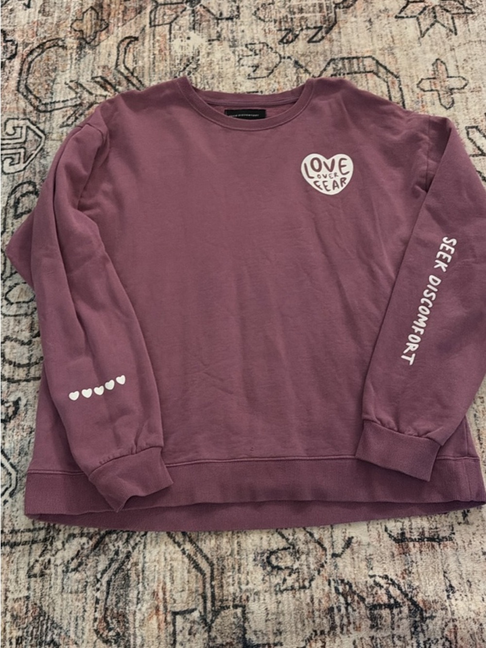 Seek Discomfort Mauve Crewneck XL